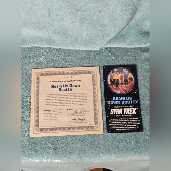 Vintage Star Trek Collector Plate Beam Us Down Scotty Limited Edition - Picture 3 of 5